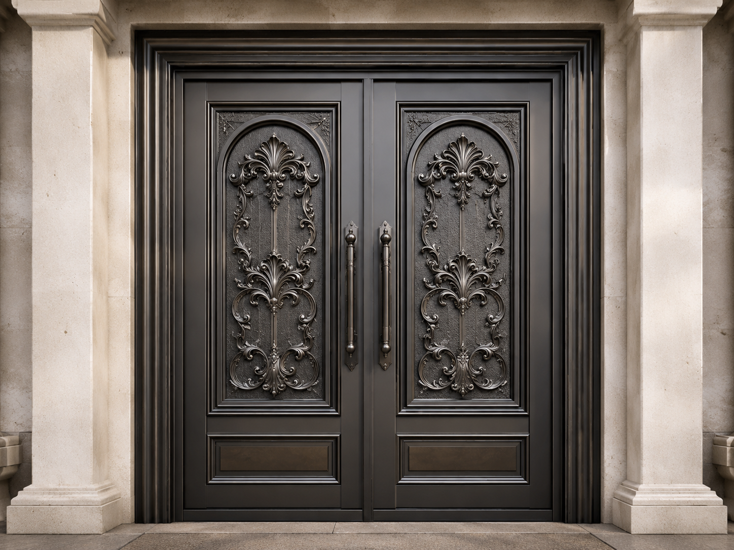 Cast aluminum doors