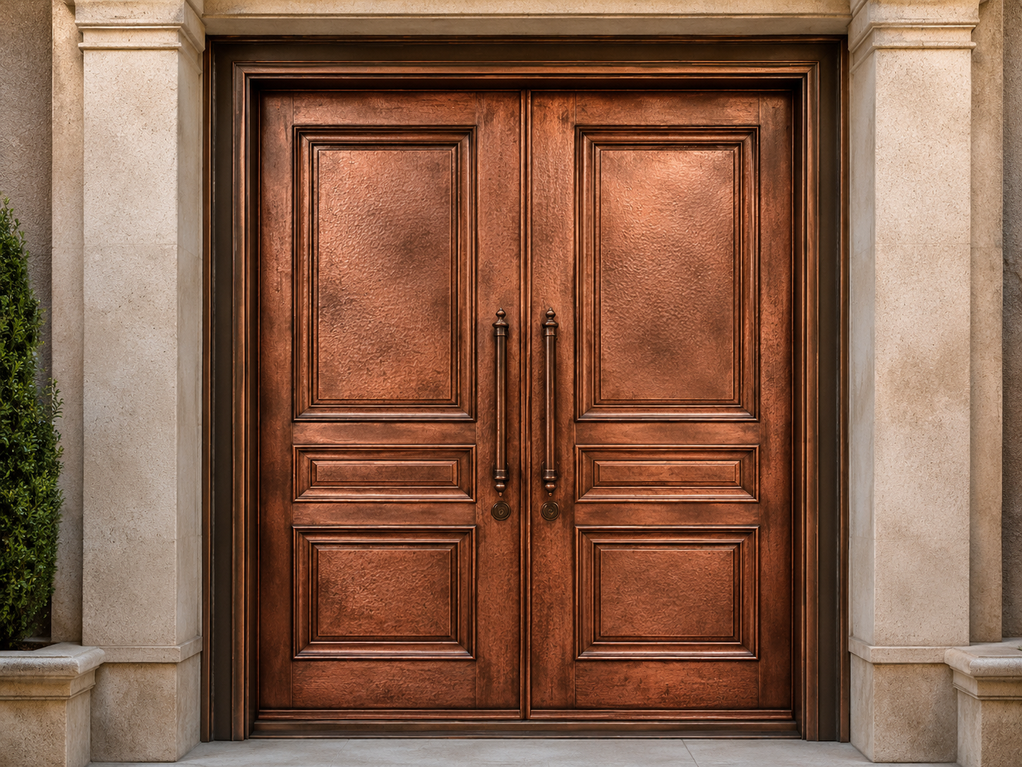 Copper doors