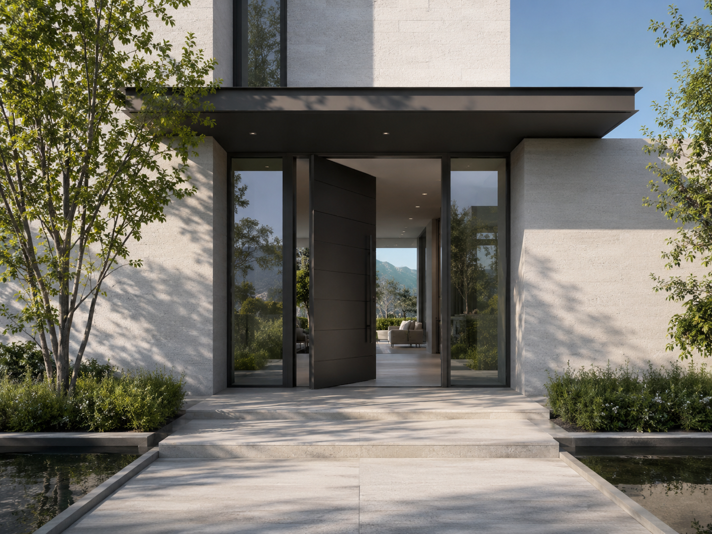 Modern pivot entrance door project